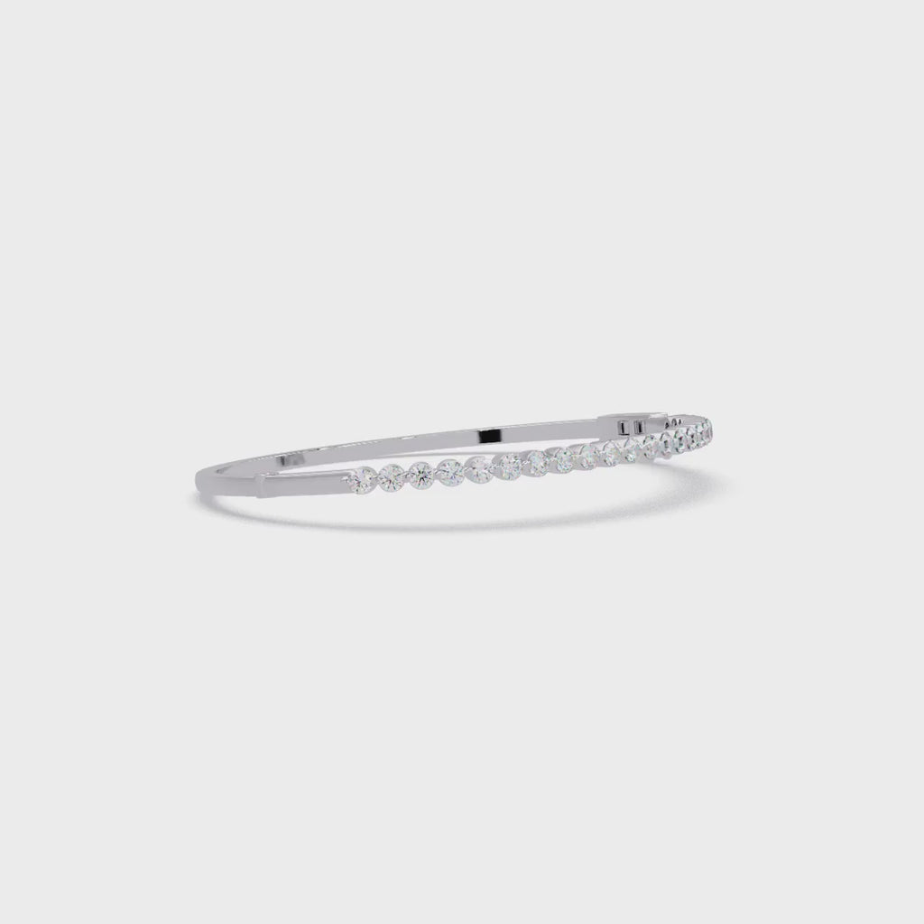 Elegant Diamond Tennis Bangle Bracelet in Rose Gold