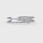 Floral Pear Cut Diamond Open Cuff Bracelet
