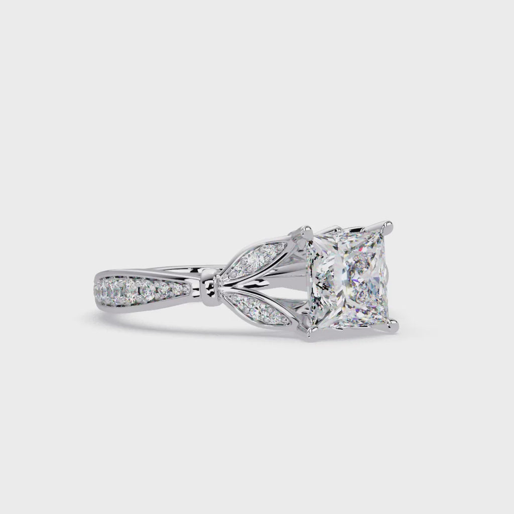 Nature-Inspired Round Diamond Engagement Ring