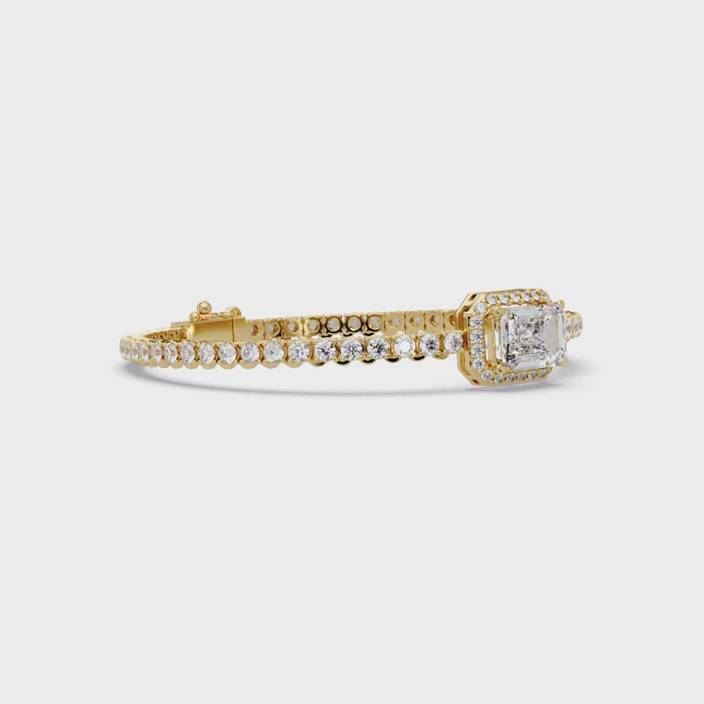 Emerald Cut Diamond Tennis Bracelet