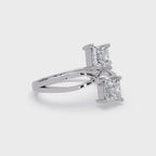 Princess Cut Diamond Open Twist Ring