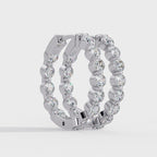 Classic Diamond Hoop Earrings | Round Brilliant Diamond Hoop Earrings