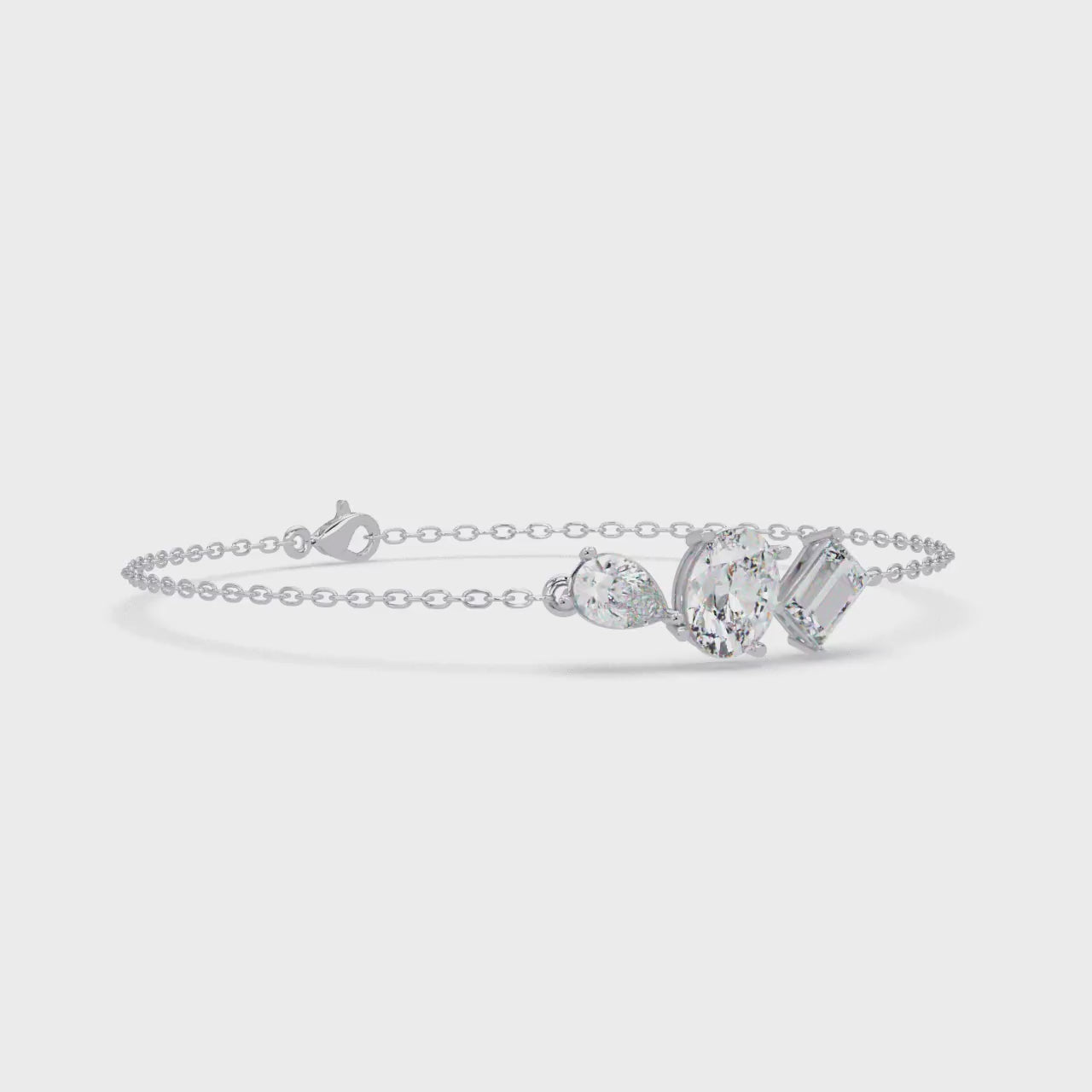 Three Stone Diamond Bracelet for Women