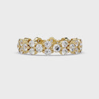 Double Row Alternating Round Cut Diamond Ring