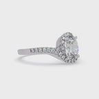 Exquisite Bypass Halo Twist Diamond Engagement Ring