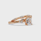 Artisan Emerald Square Cut Diamond Ring