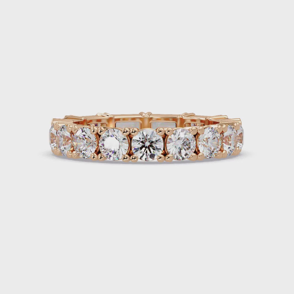 Round & Emerald Cut Diamond Eternity Ring