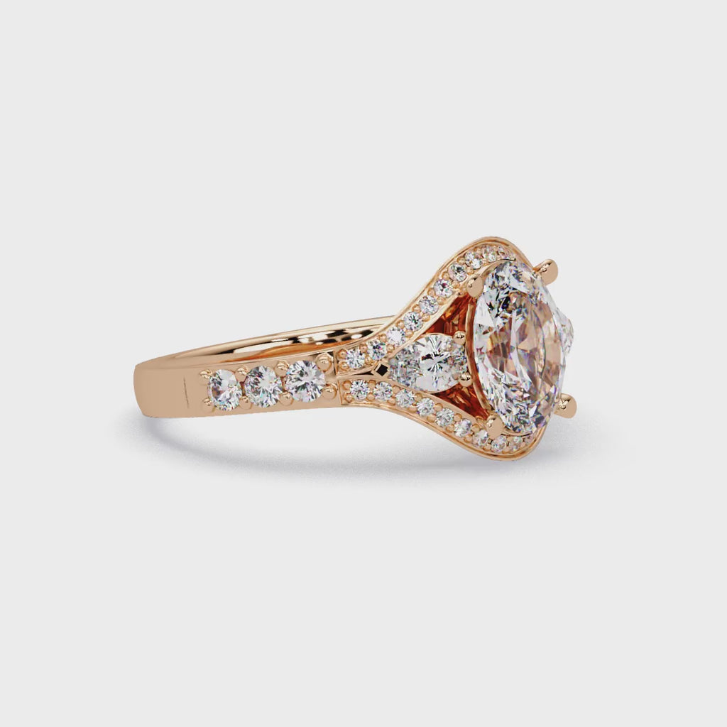 Exquisite Vintage Multi-Shape Diamond Halo Cluster Ring