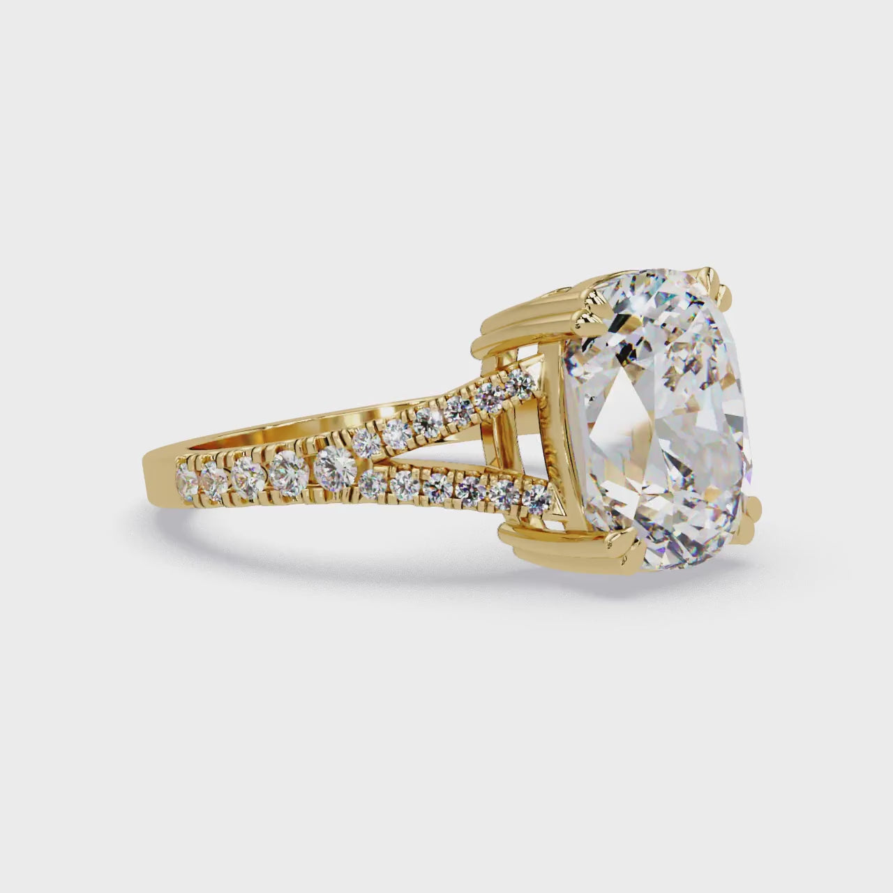 Vintage Cushion Cut Solitaire Engagement Ring