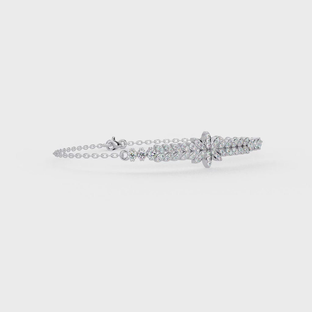 Floral Diamond Tennis Bracelet