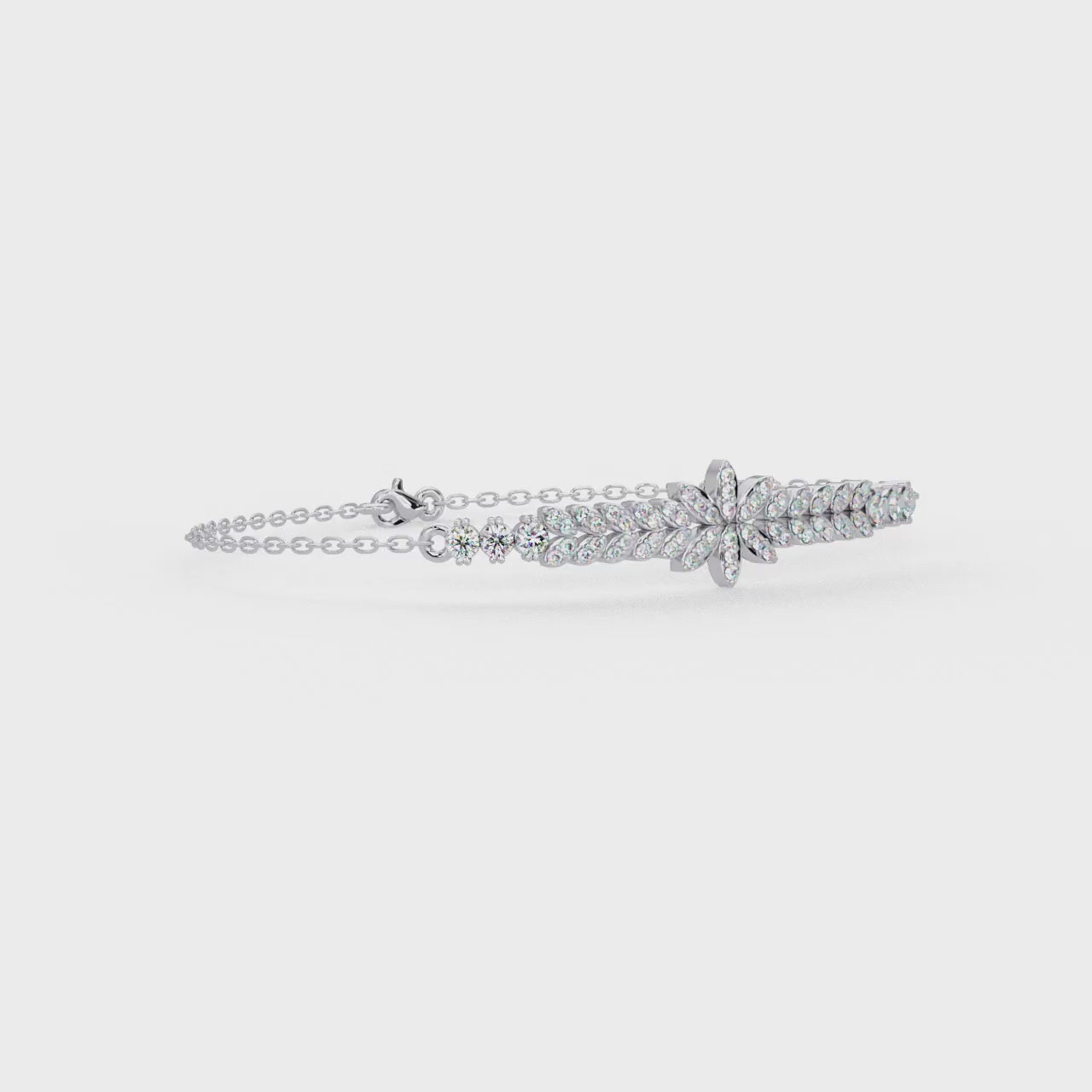 Floral Diamond Tennis Bracelet
