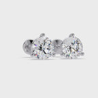 Round Brilliant Solitaire Diamond Stud Earrings – Screw Back | 2.57 CTW | ERCAD-002