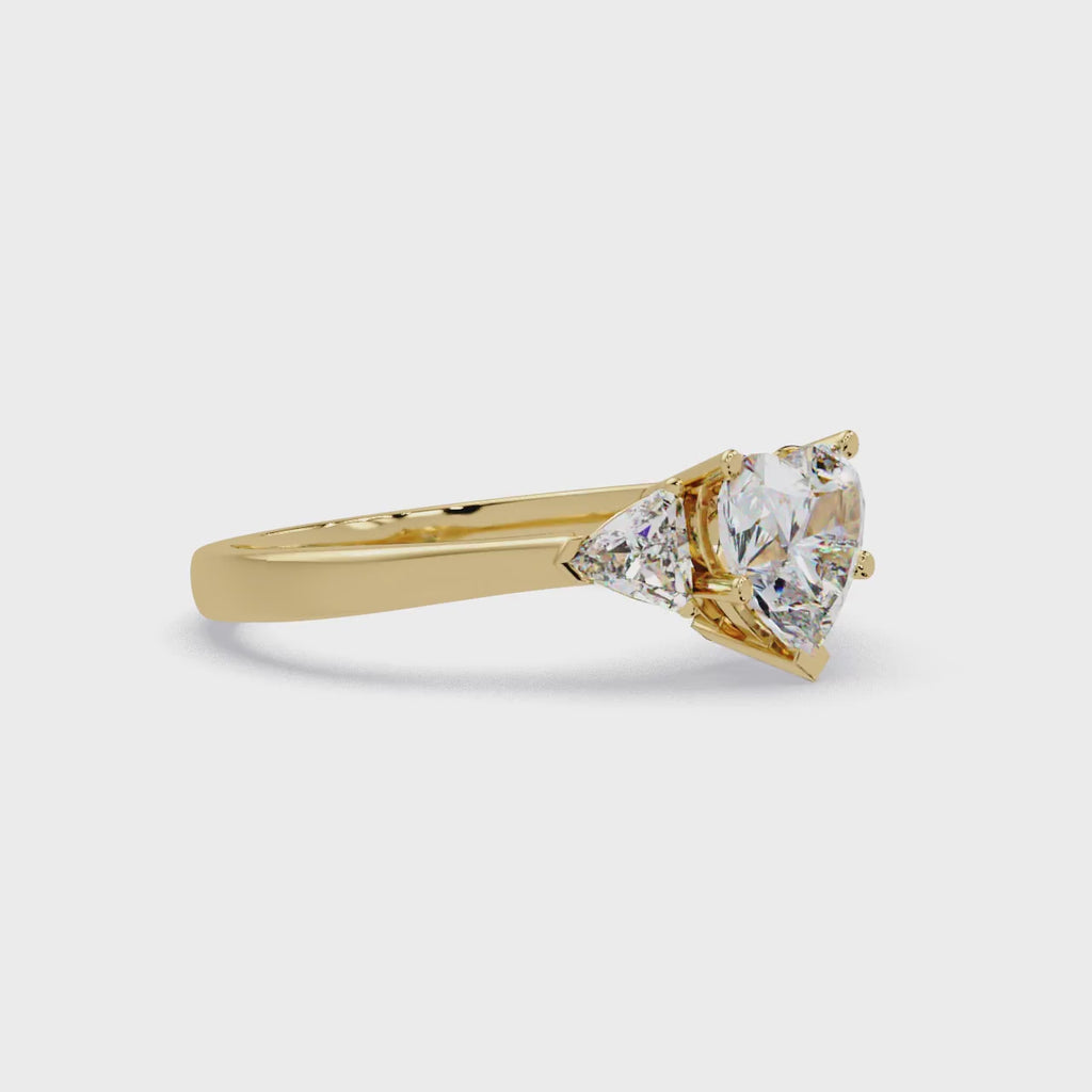 Heart Cut Three Stone Engagement Ring