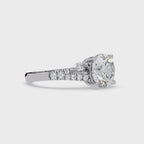 Round Brilliant Cut Engagement Ring with Marquise Accent Diamonds