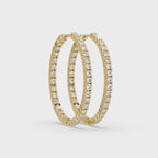 Classic Diamond Hoop Earrings – Round Cut