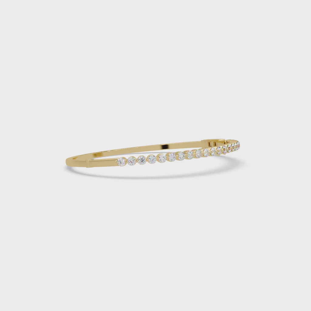 Elegant Diamond Tennis Bangle Bracelet in Rose Gold