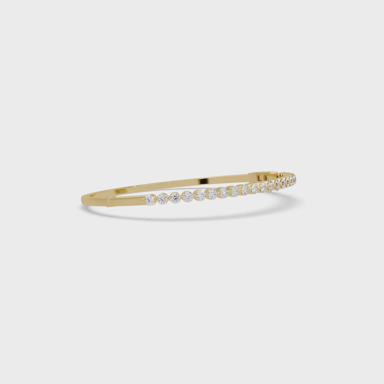 Elegant Diamond Tennis Bangle Bracelet in Rose Gold