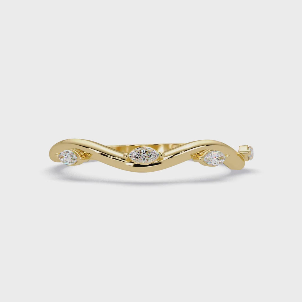 Marquise Diamond Wave Ring