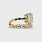 Modern Floating Solitaire Bypass Ring