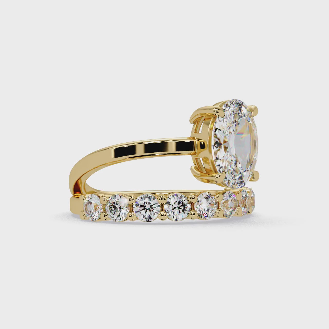 Modern Floating Solitaire Bypass Ring