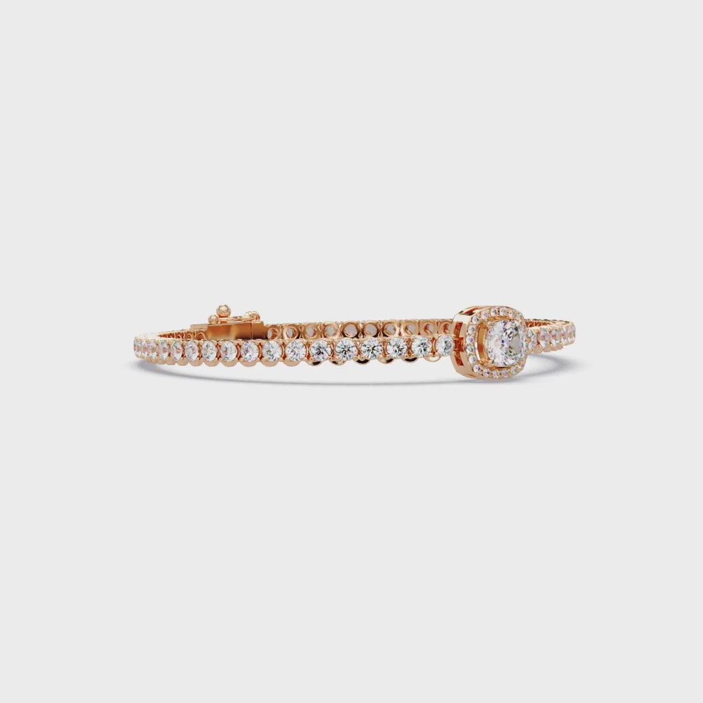 Diamond Halo Tennis Bracelet