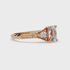 Curved Trillion Three-Stone Diamond Ring
