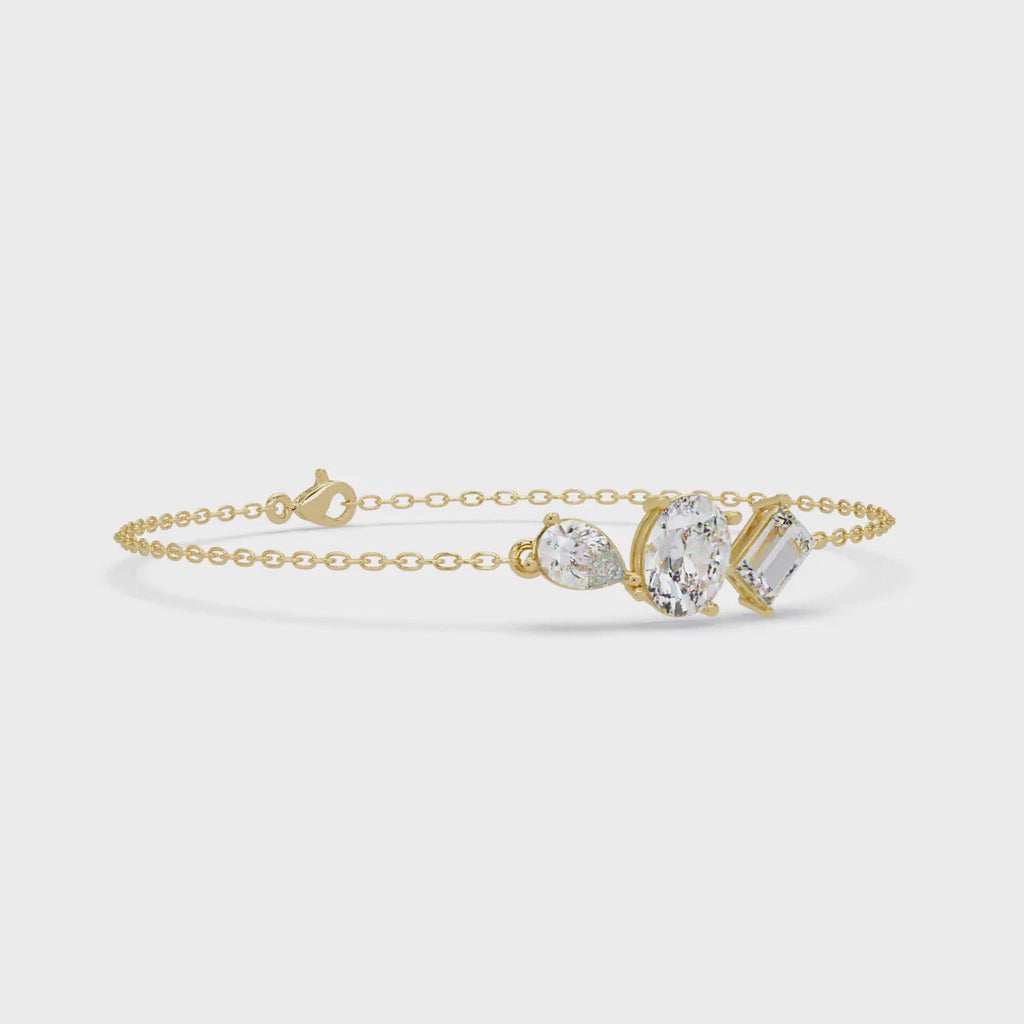 Three Stone Diamond Bracelet for Women