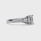 Curved Trillion Three-Stone Diamond Ring