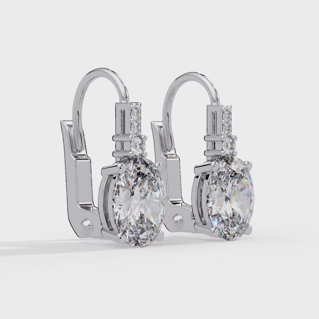 Oval Solitaire Leverback Earrings – 14K & 18K Gold