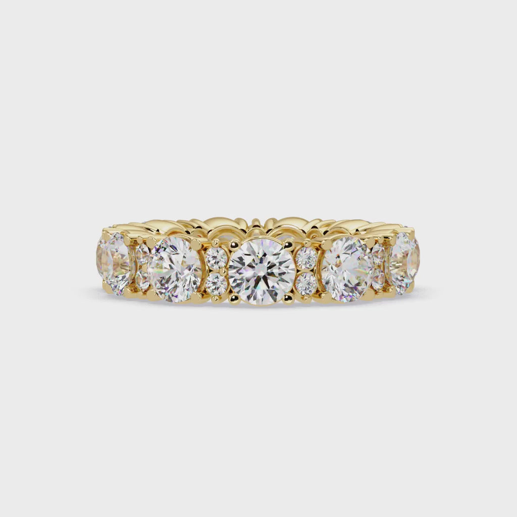 Round Cut Diamond Eternity Band in Gold