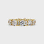 Round Cut Diamond Eternity Band in Gold