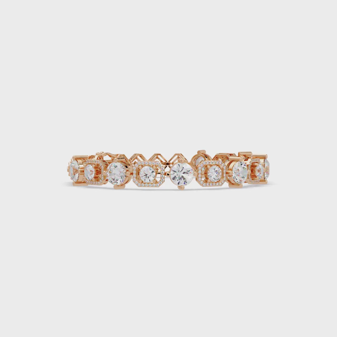 Luxury Round & Cushion Halo Diamond Tennis Bracelet