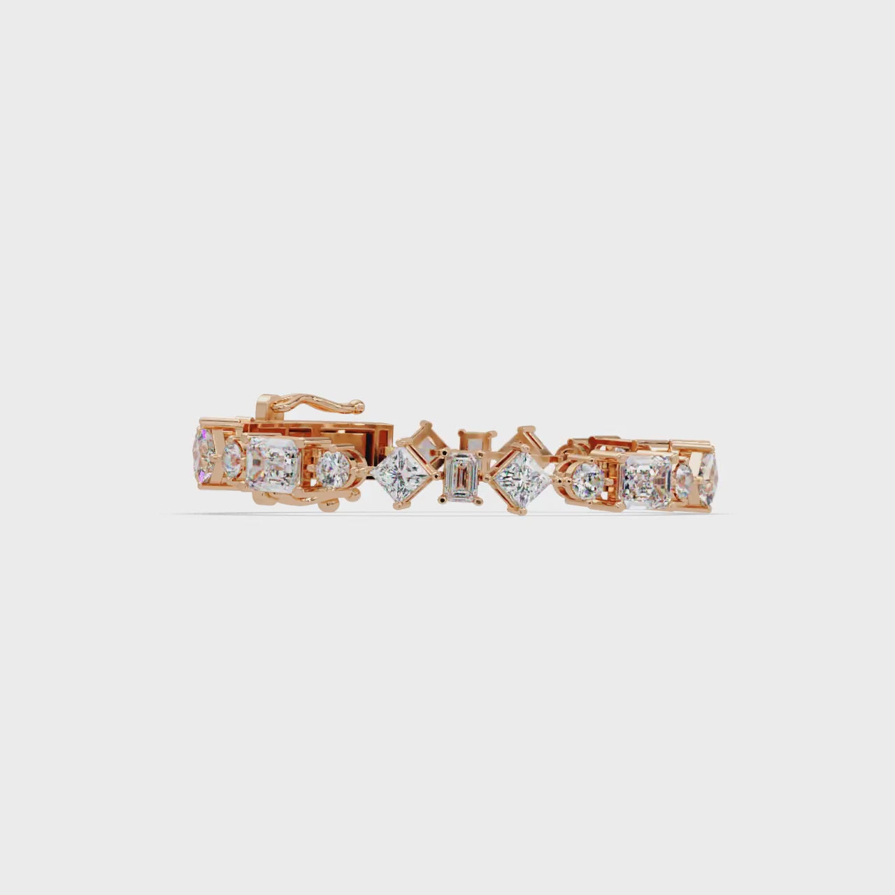 Luxury Emerald & Princess Cut Diamond Tennis Bracelet