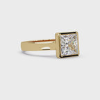 Modern Bezel Set Princess Cut Diamond Ring