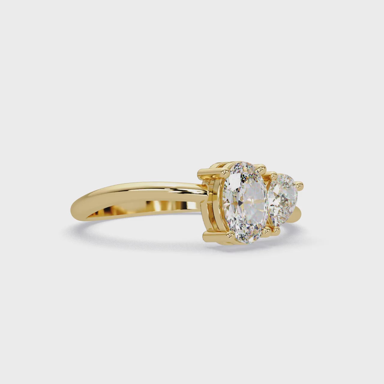 Pear & Oval Diamond Toi et Moi Engagement Ring