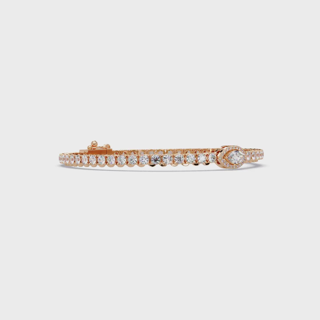 Marquise Halo Diamond Tennis Bracelet