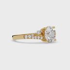 Round Brilliant Cut Engagement Ring with Marquise Accent Diamonds