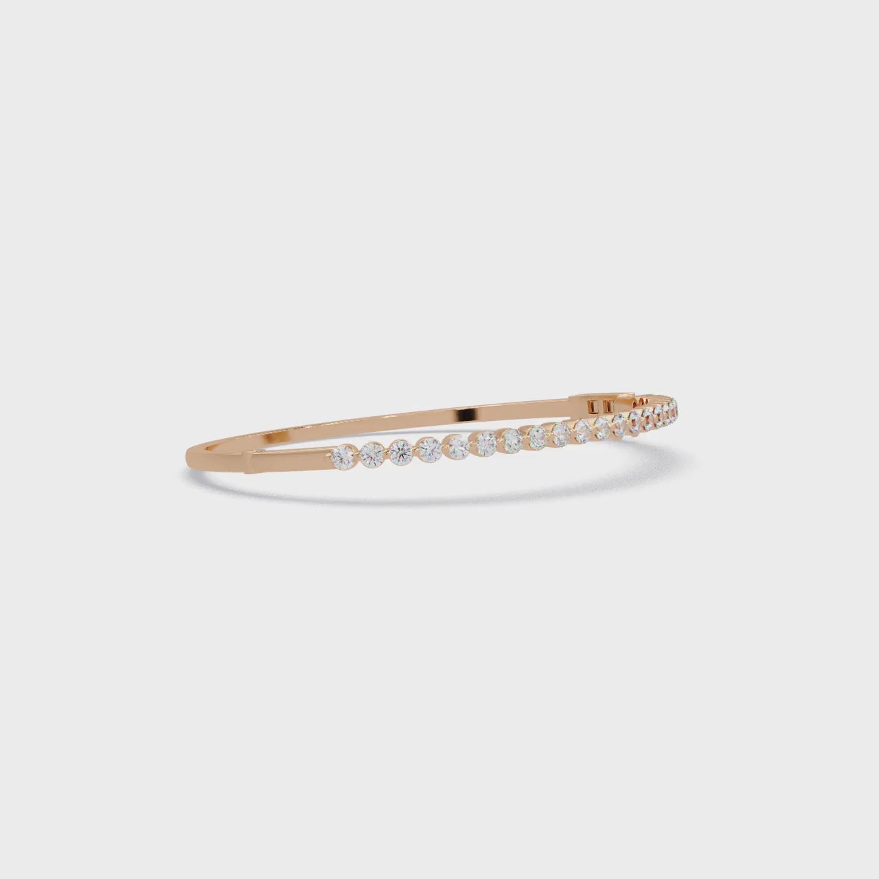 Elegant Diamond Tennis Bangle Bracelet in Rose Gold