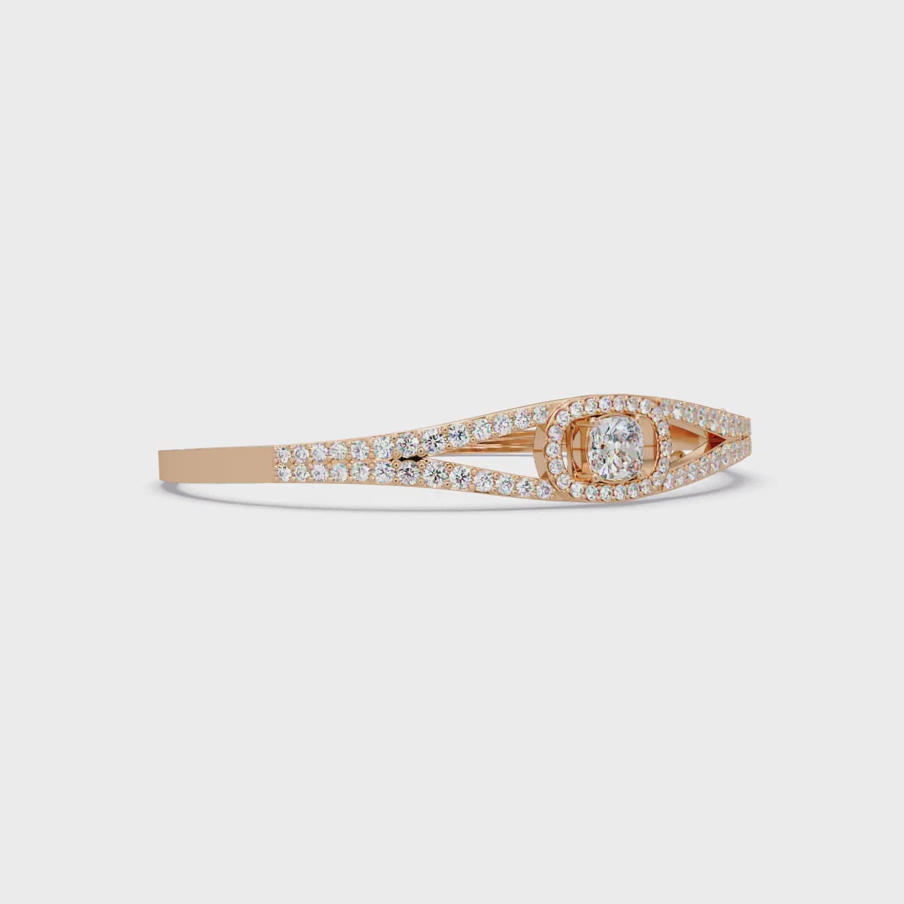 Open Cushion Halo Diamond Bracelet