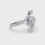 Modern Bezel Set Pear Diamond Bypass Engagement Ring