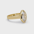 Modern Bezel Set Marquise Cut Diamond Rin