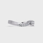 Round Cut Solitaire Diamond Engagement Ring with Pavé Band – Customizable