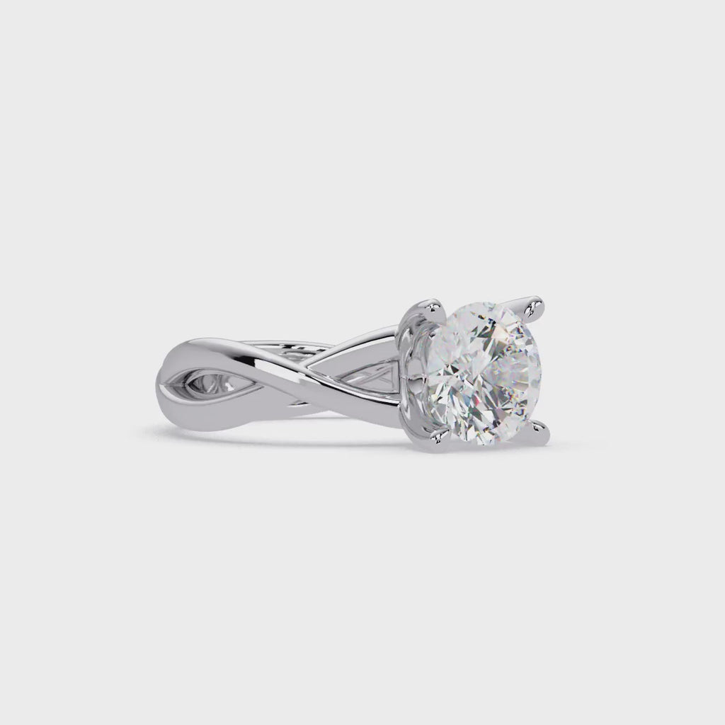Round Cut Celtic Knot Solitaire Engagement Ring