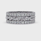 Round Cut Diamond Multi-Row Band Ladies Ring