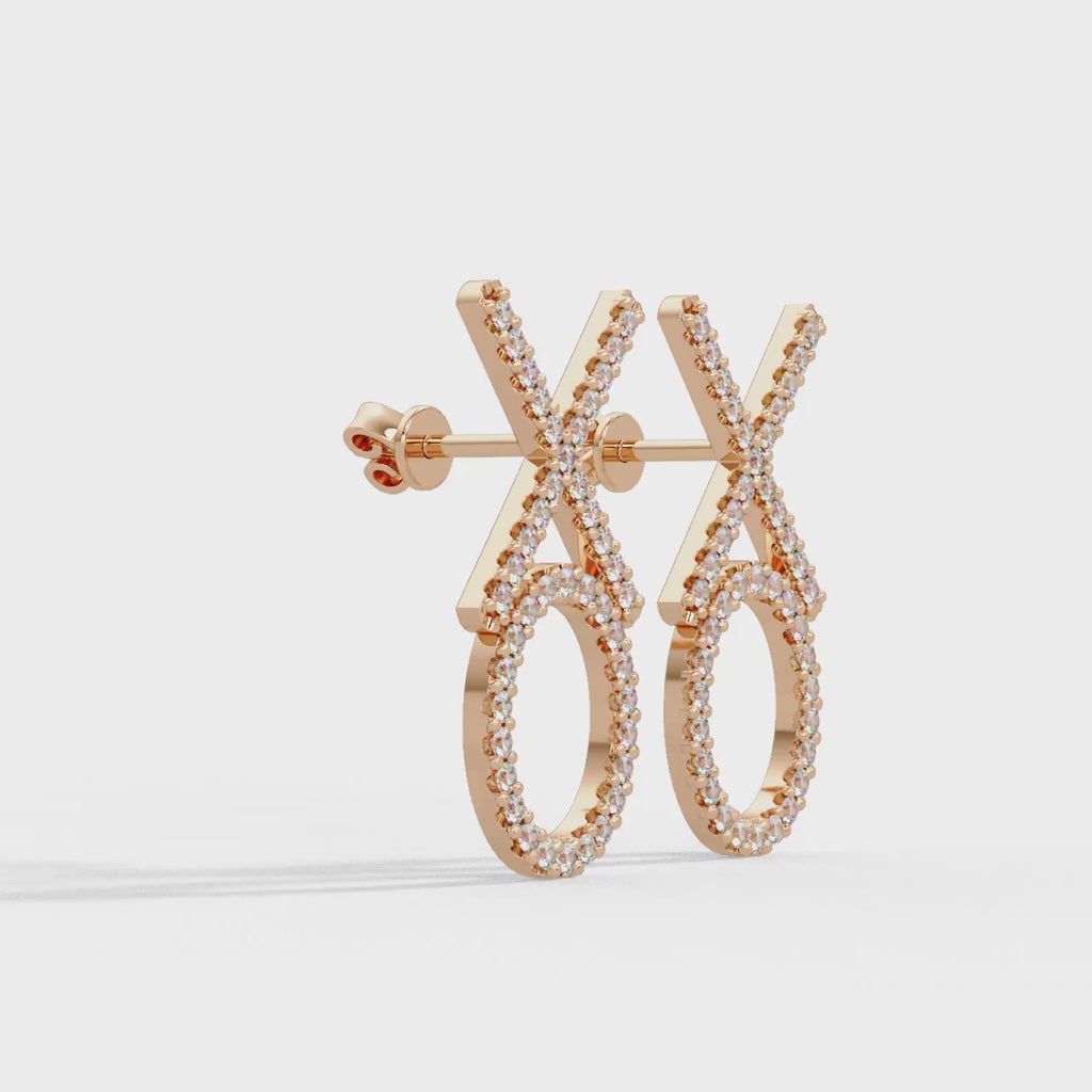 Brilliant Diamond XO Statement Stud Earrings