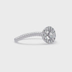 Vintage Twisted Rope Openwork Round Cut Diamond Halo Ring