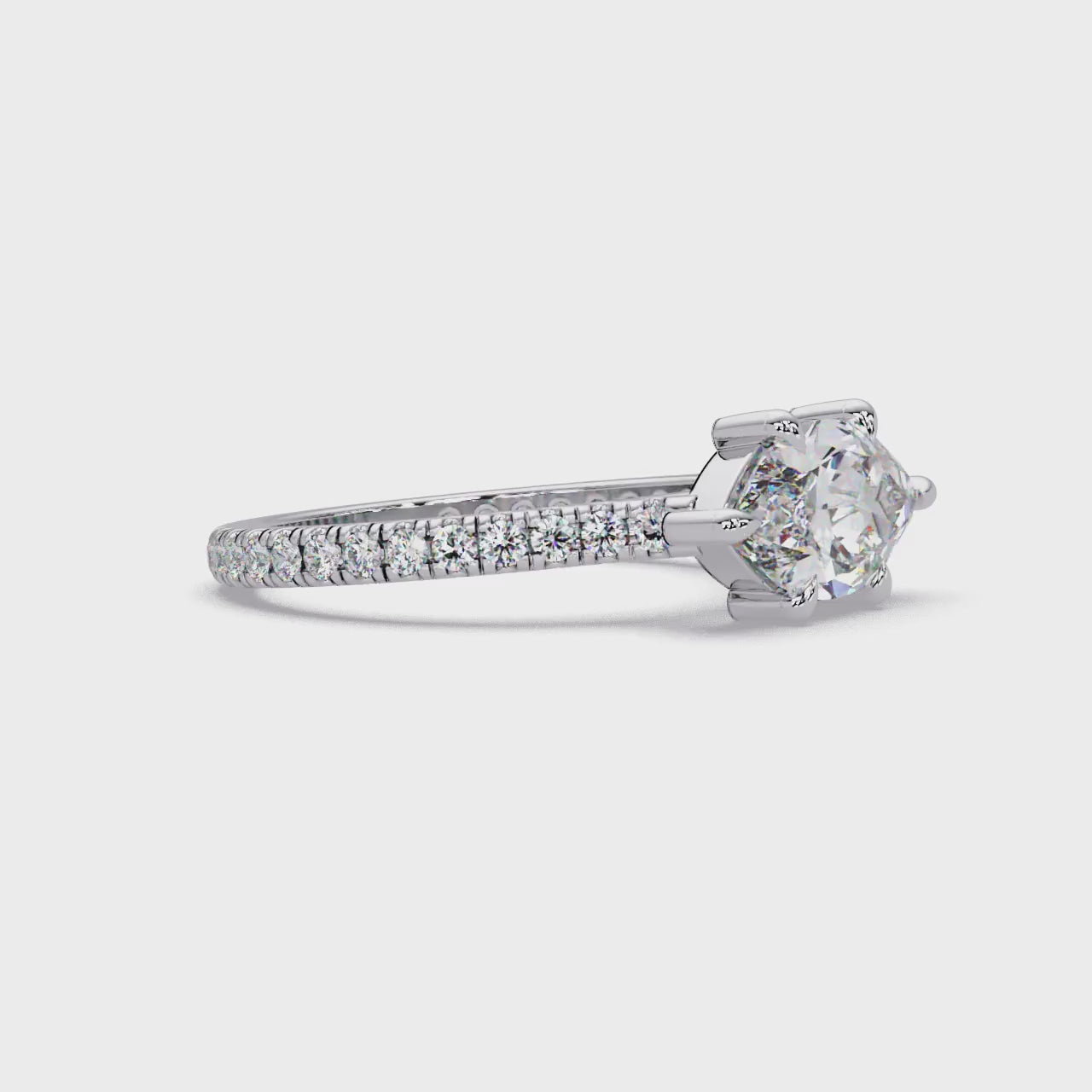 East-West Marquise Cut Diamond Engagement Ring