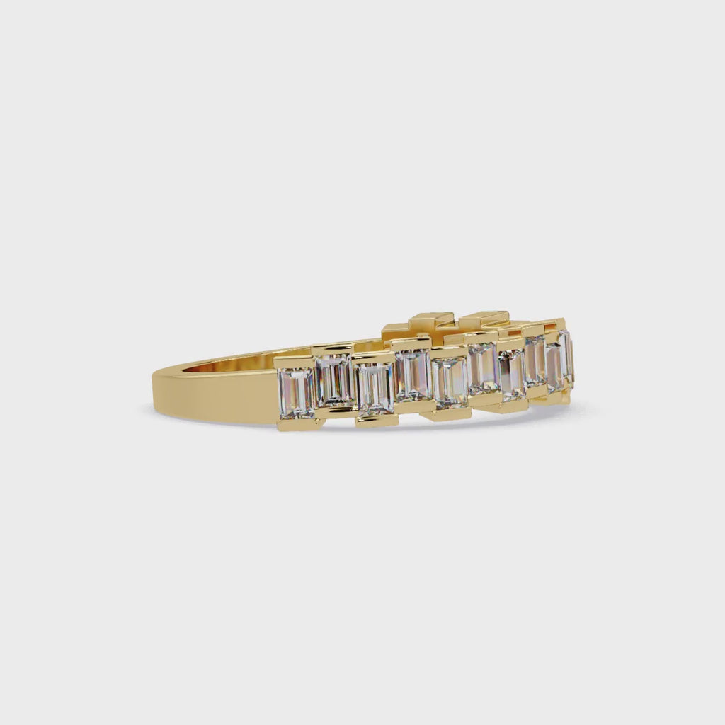 Baguette Cut Diamond Half Eternity Ring for Women