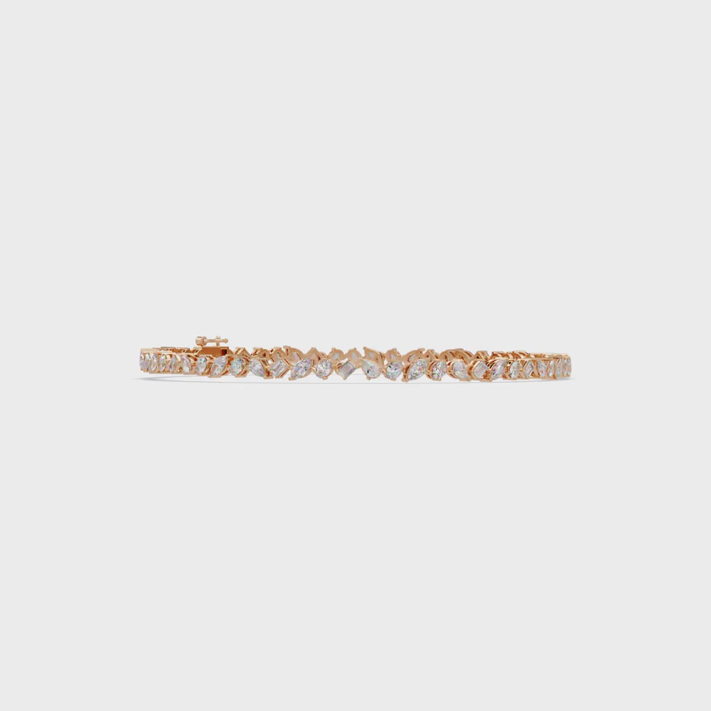 Multi Shape Lab Grown Diamond Tennis Bracelet – 5.19 CT