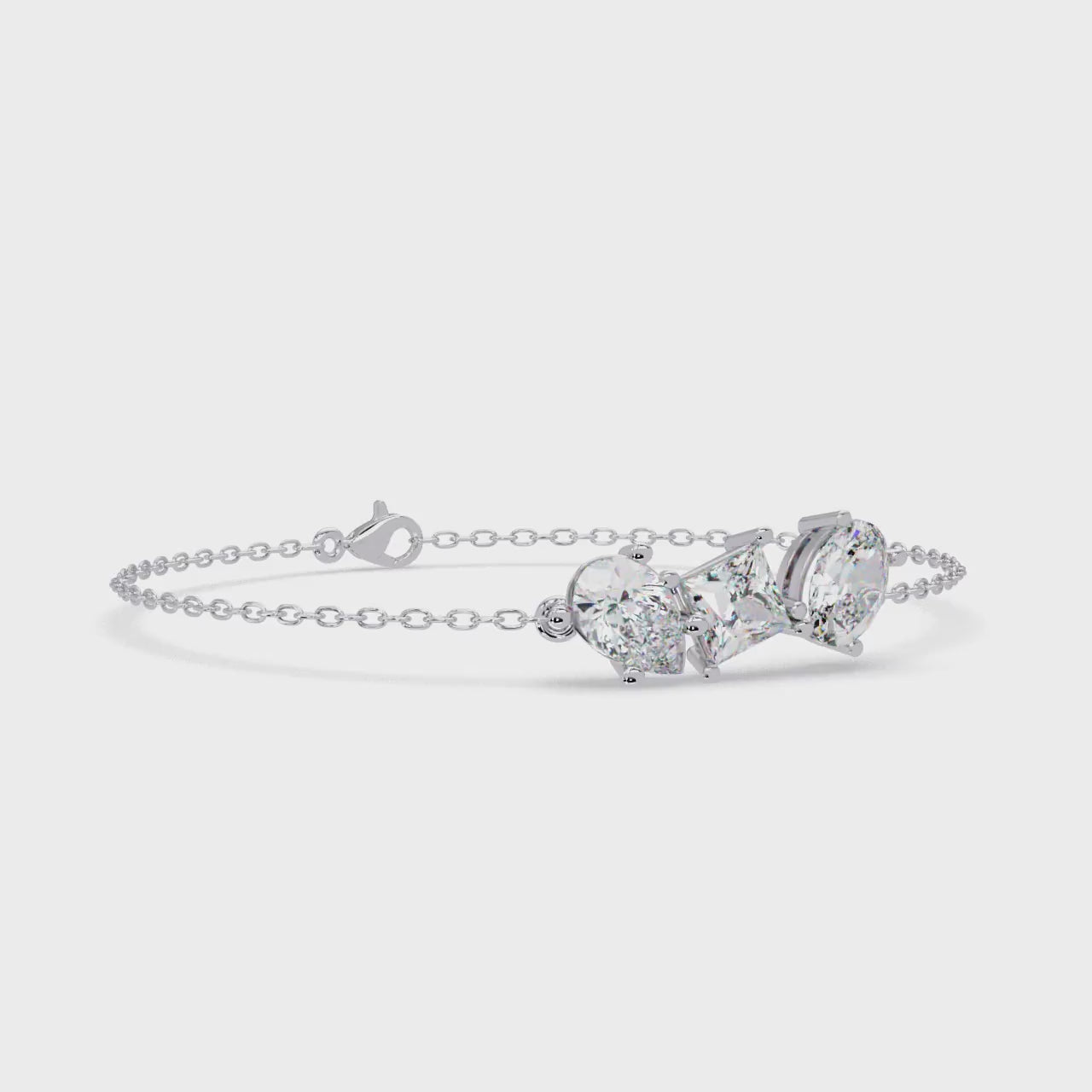 Minimalist Multi Shape Diamond Bracelet for Women